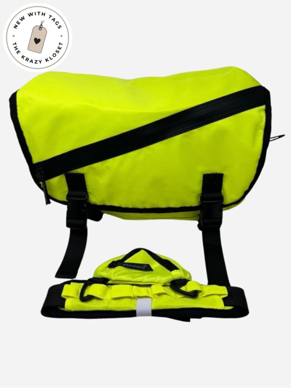 Free People Move With It Messenger Bag NWT Neon Lime FP Movement